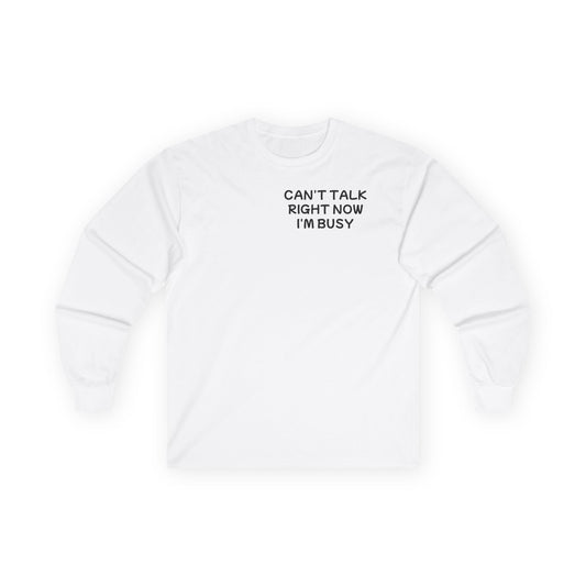 Unisex Ultra Cotton Long Sleeve Tee "Can't talk right now, I'm busy fighting demons in my head"